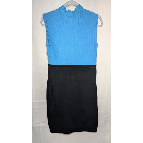 St. John Collection by Marie Gray Women's Blue Black Colorblock Knit Sleeveless - Picture 3 of 4